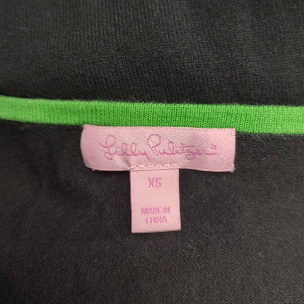 Lilly Pulitzer dark blue white striped cotton blend knit top thin sweater XS - Picture 7 of 8